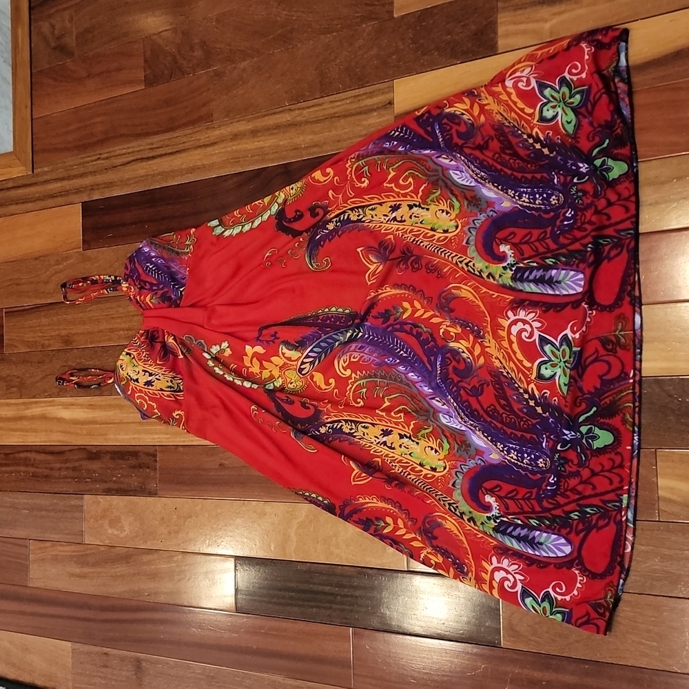 Multi colored paisley print sundress